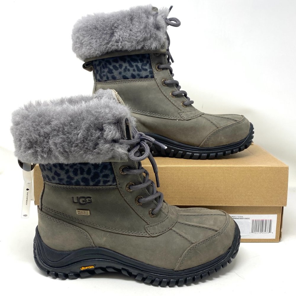 UGG  Adirondack 2 Exotic Charcoal Leather Women - Picture 4 of 9